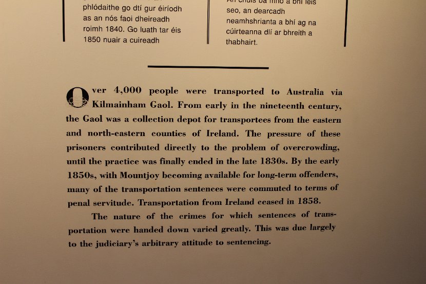 Kilmainham's use in prisoner transport to Australia